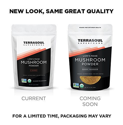 Terrasoul Superfoods Organic Lion's Mane Mushroom Powder (4:1 Extract), 5.5 Ounces