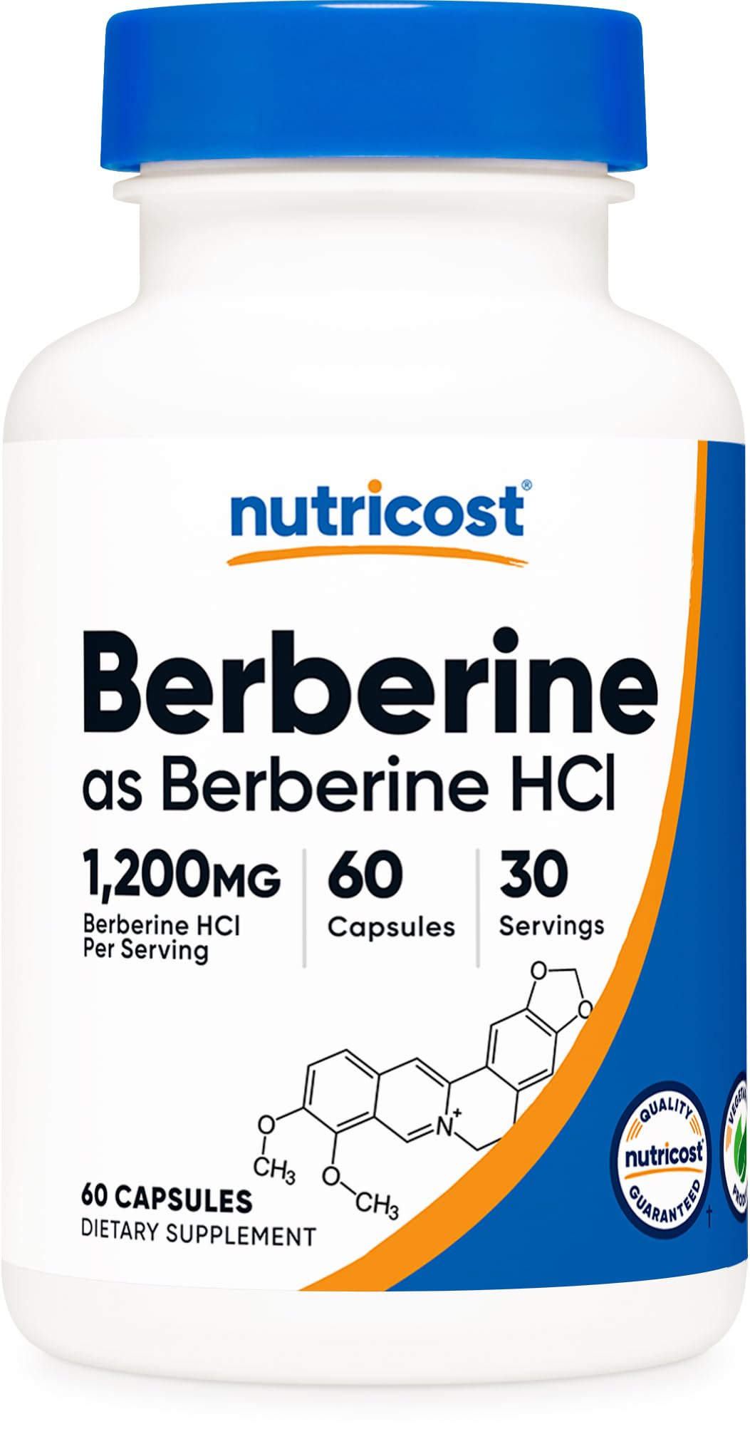 Nutricost Berberine HCl 1200mg , 60 Vegetarian Capsules - Gluten Free & Non-GMO