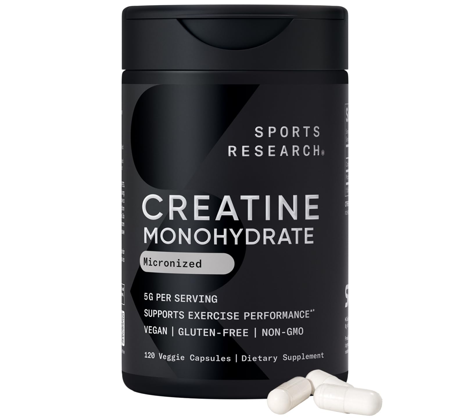 Sports Research Creatine Monohydrate - Gain Lean Muscle, Improve Performance and Strength and Support Workout Recovery - 5 g Micronized Creatine - 1.1LBS