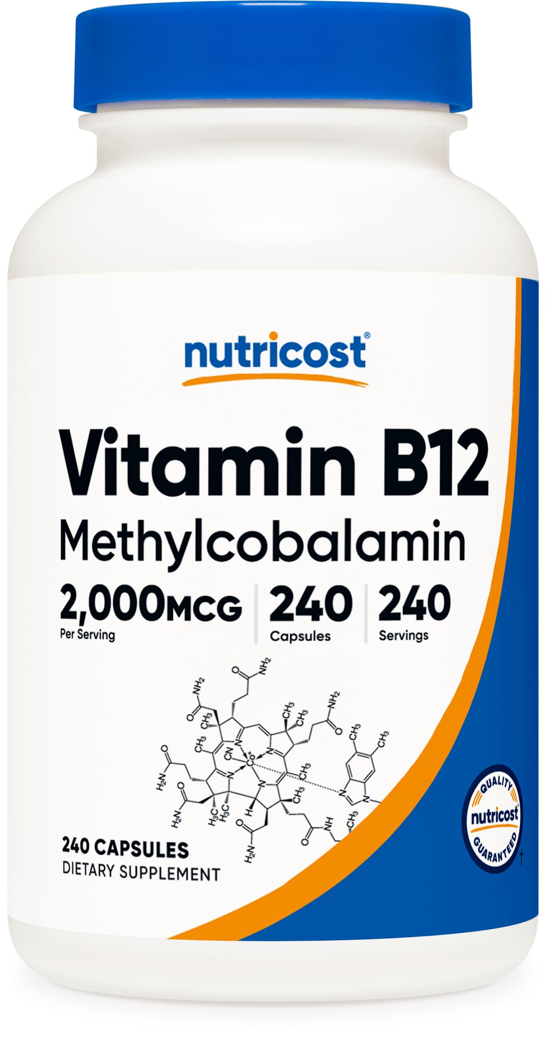 Nutricost Vitamin B12 (Methylcobalamin) 2000mcg, 120 Capsules - Vegetarian Caps, Non-GMO, Gluten Free B12 Supplement