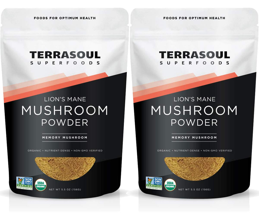 Terrasoul Superfoods Organic Lion's Mane Mushroom Powder (4:1 Extract), 5.5 Ounces