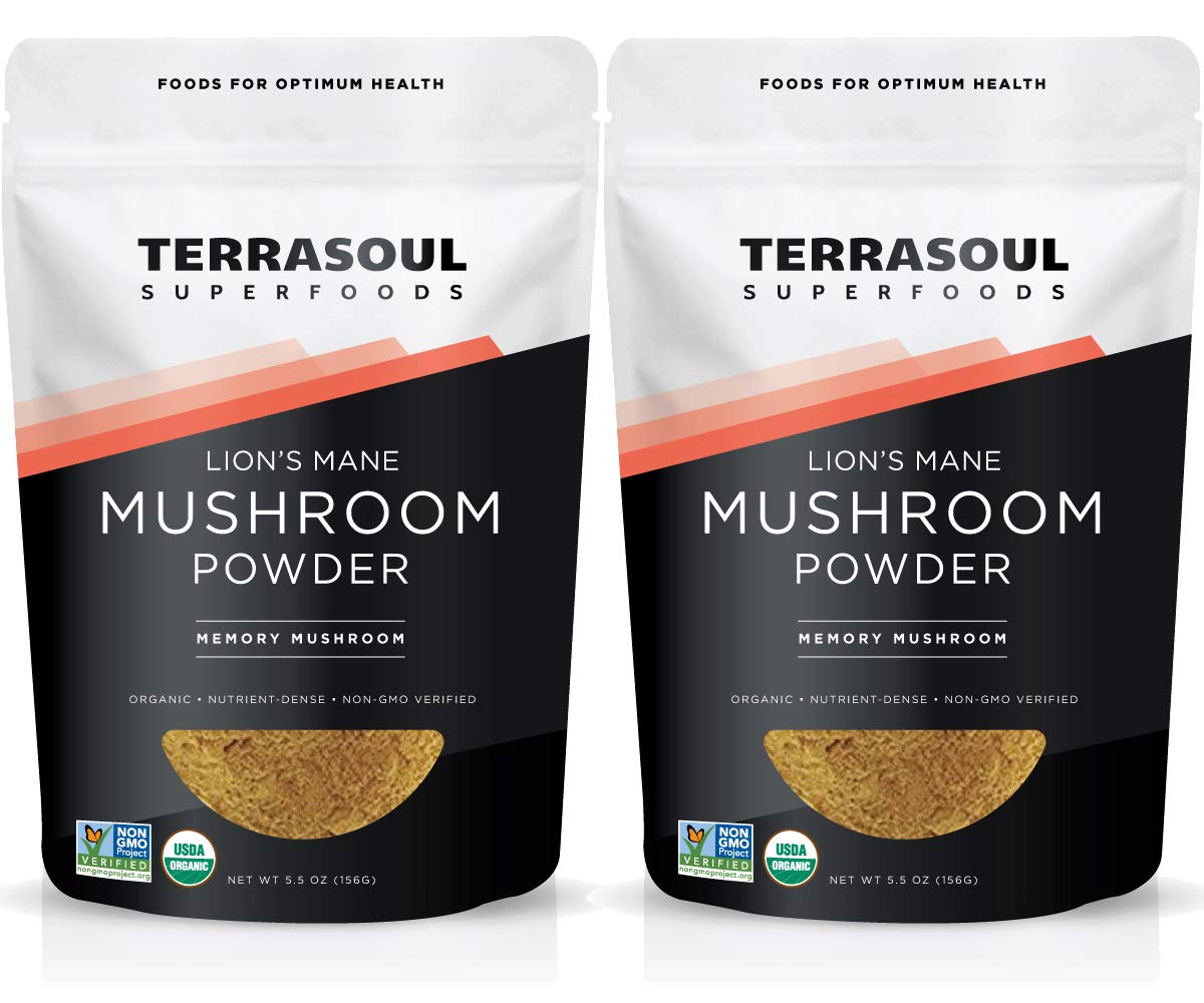 Terrasoul Superfoods Organic Lion's Mane Mushroom Powder (4:1 Extract), 5.5 Ounces