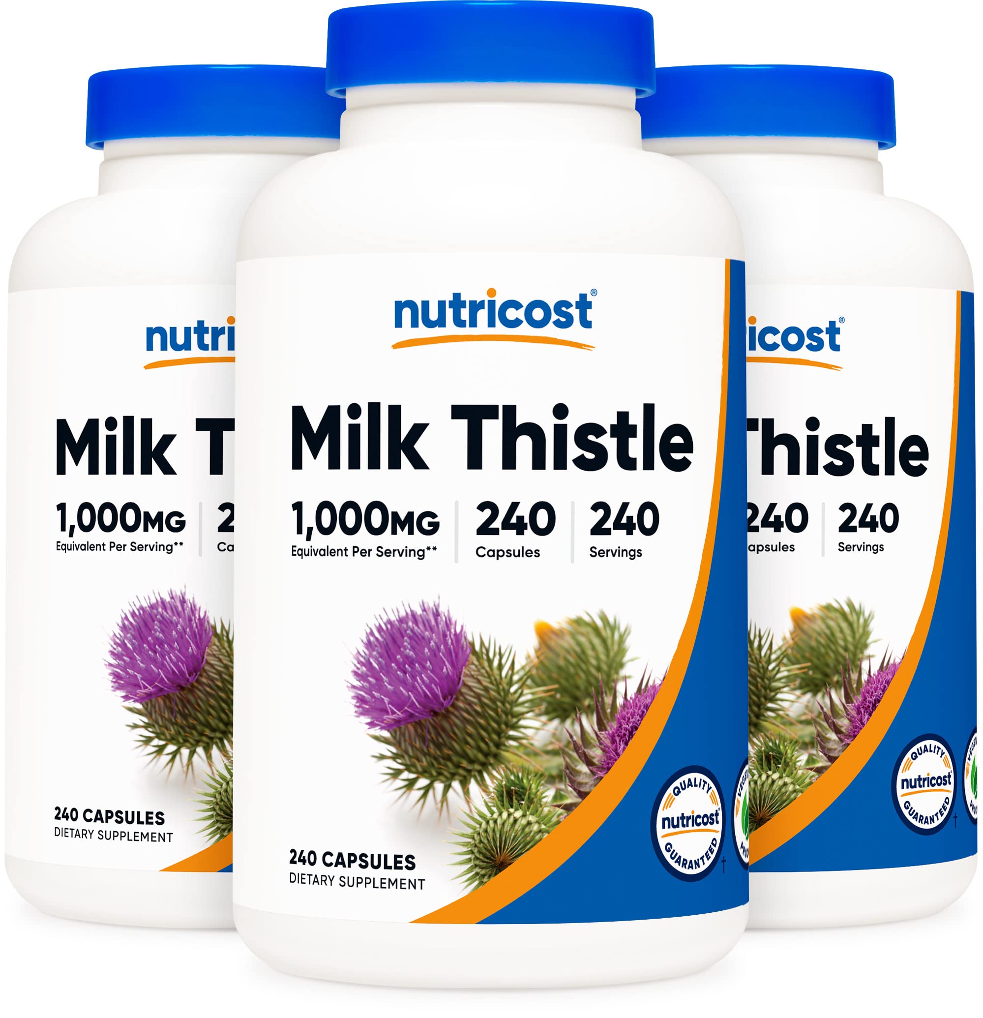 Nutricost Milk Thistle 1,000mg Equivalent, 240 Capsules - 250mg of 4:1 Extract - Vegan, Non-GMO and Gluten Free