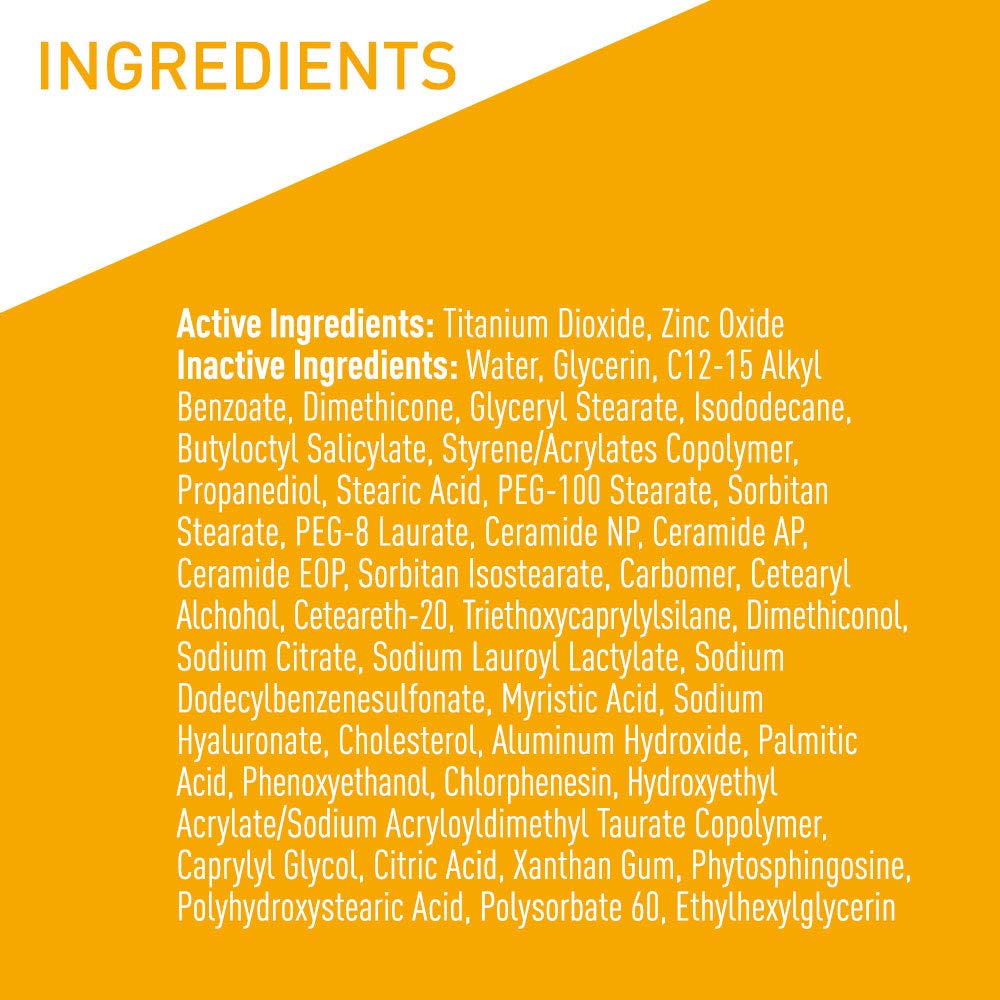 CeraVe 100% Mineral Sunscreen SPF 50 with Zinc Oxide & Titanium Dioxide, Hyaluronic Acid & Ceramides, Oil Free & Non-Greasy, Hydrating Mineral Sunscreen For Body, 5 oz