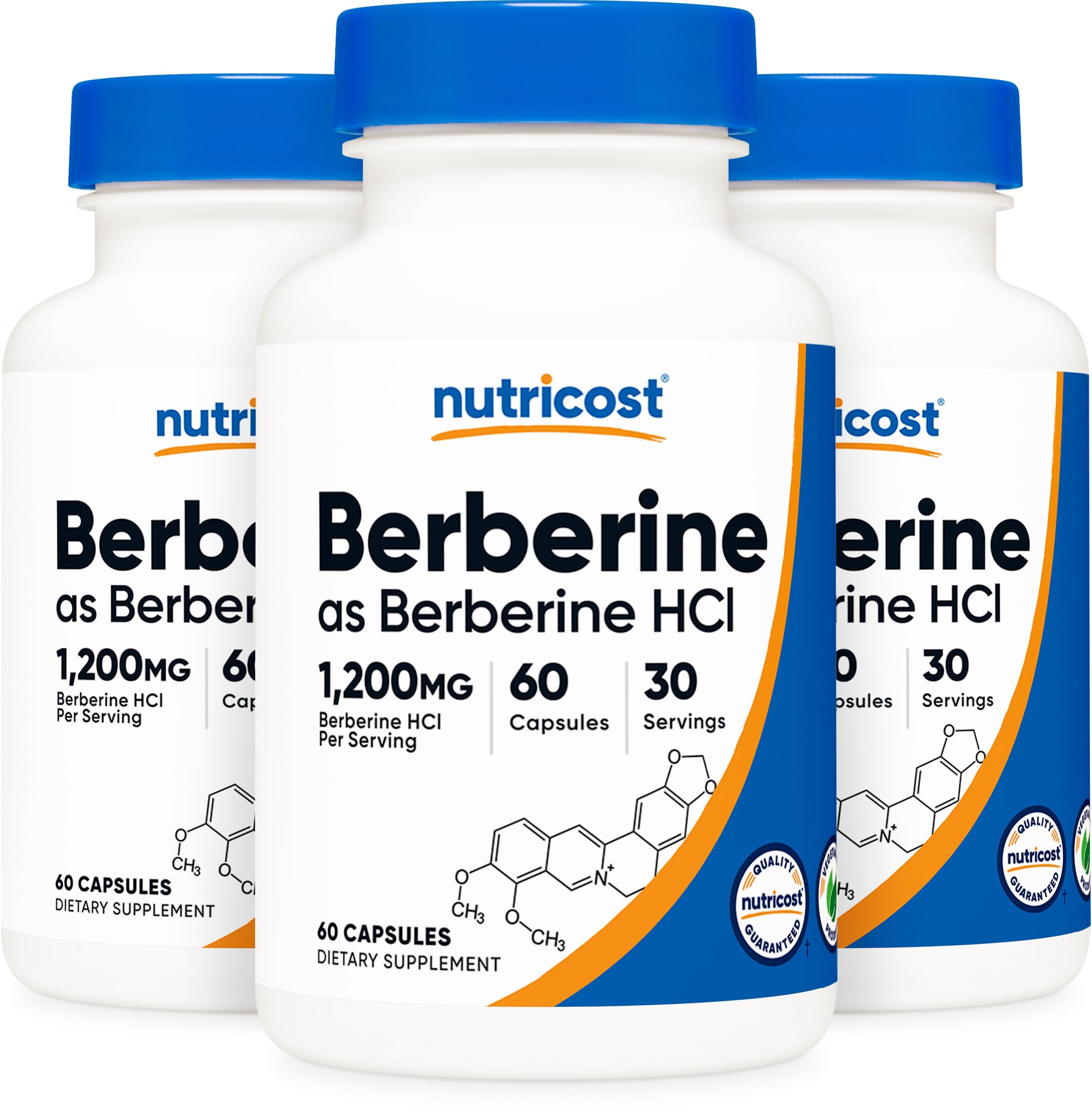 Nutricost Berberine HCl 1200mg , 60 Vegetarian Capsules - Gluten Free & Non-GMO