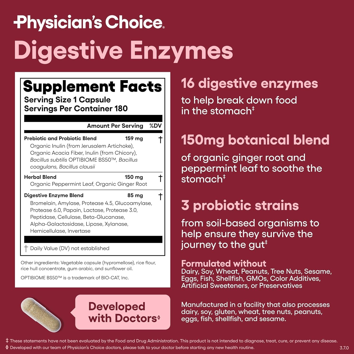 Physician's CHOICE Advanced Gut Health Bundle: 60 Billion Probiotics 30ct + Digestive Enzymes 60ct for Digestive, Gut, and Immune Health Supports Occasional Constipation, Diarrhea, Gas, and Bloating