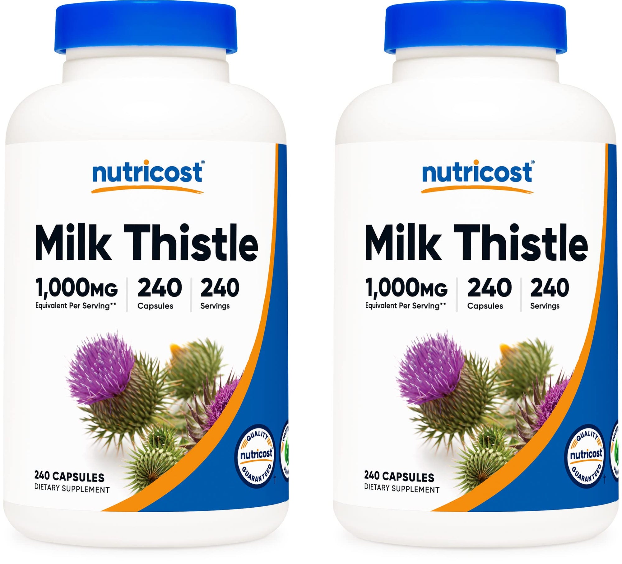 Nutricost Milk Thistle 1,000mg Equivalent, 240 Capsules - 250mg of 4:1 Extract - Vegan, Non-GMO and Gluten Free