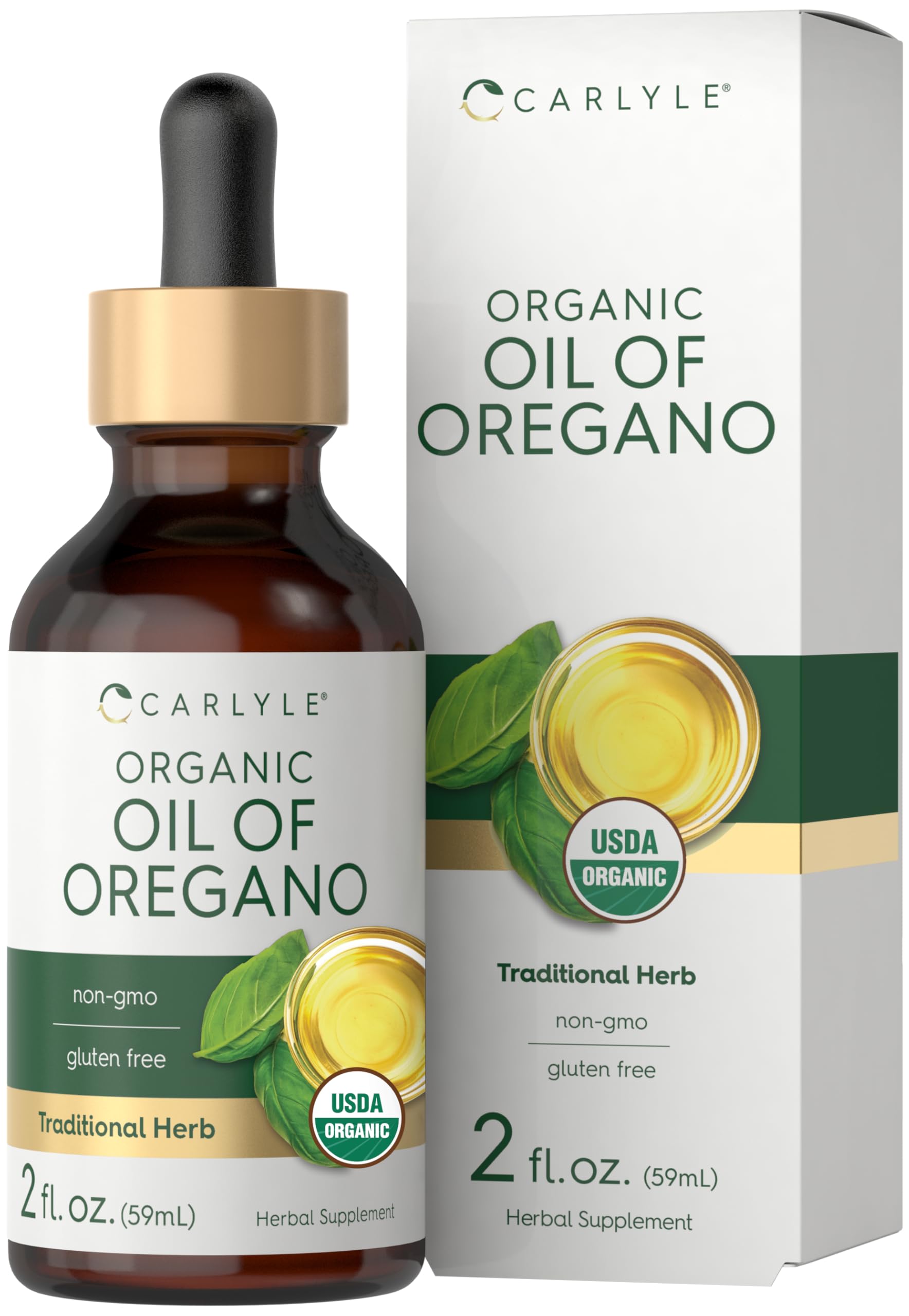 Carlyle Organic Oil of Oregano Liquid Drops | 2 fl oz | Vegan Herbal Supplement | Non-GMO, Gluten Free