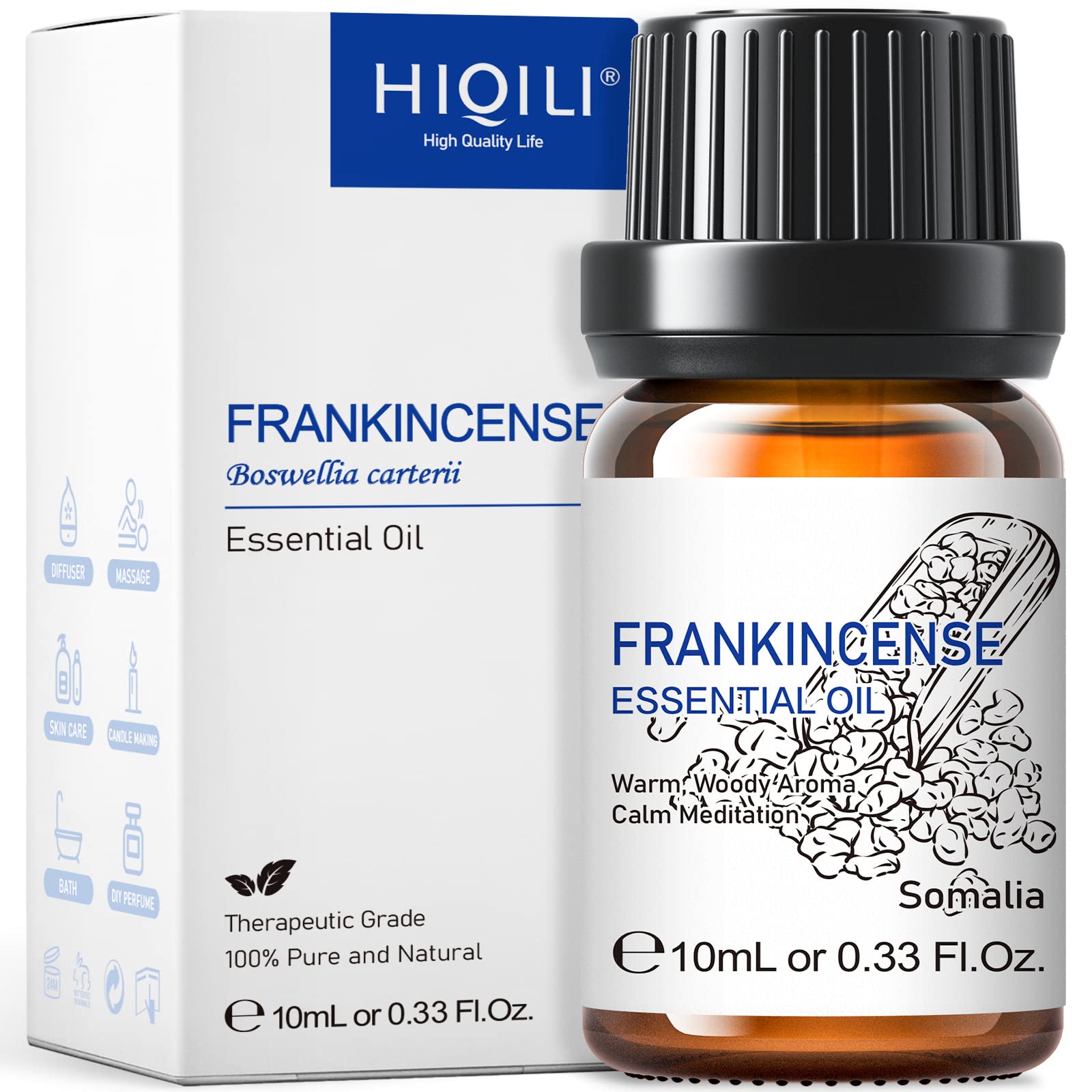 HIQILI Black Pepper Essential Oil for Aromatherapy & Diffuser - Natural Spicy & Warming Scent - Therapeutic Grade - 3.38 Fl Oz