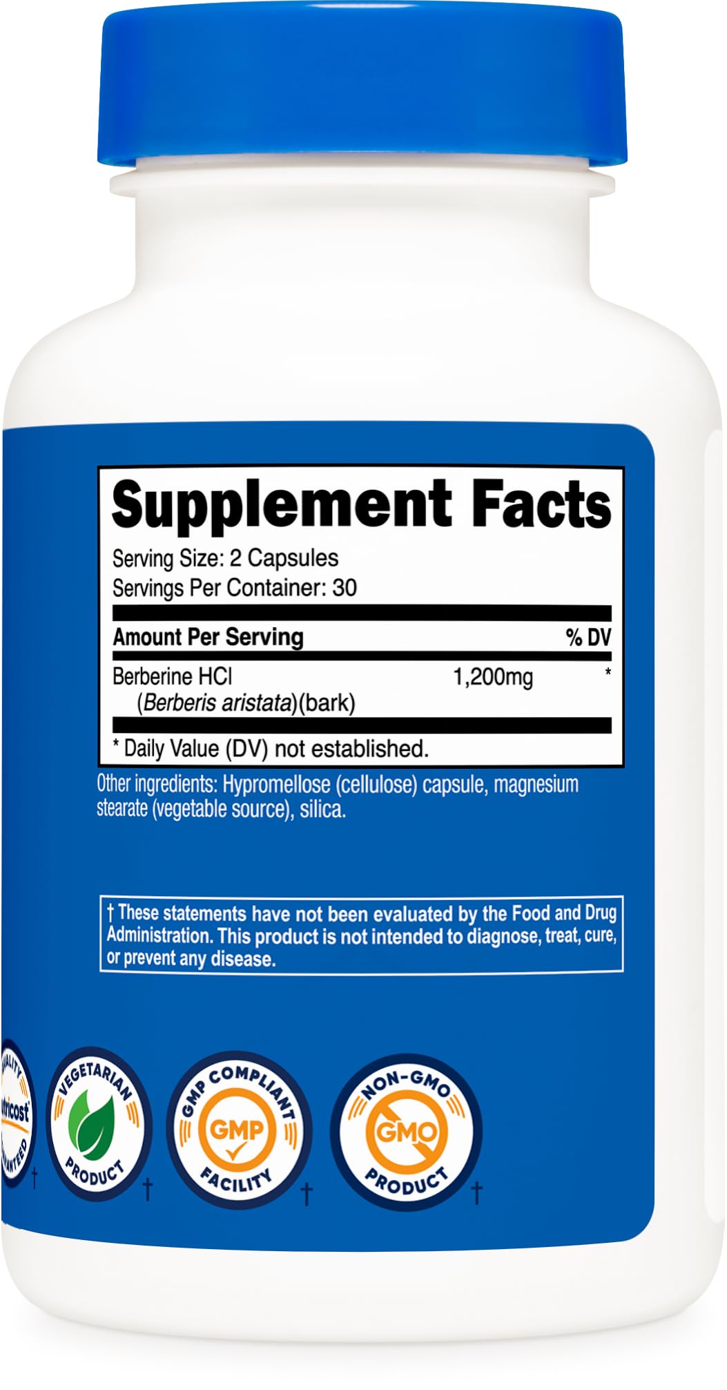 Nutricost Berberine HCl 1200mg , 60 Vegetarian Capsules - Gluten Free & Non-GMO