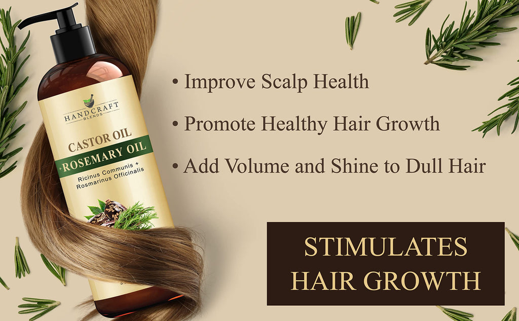 Handcraft Blends Organic Castor Oil - 16 Fl Oz - 100% Pure and Natural - Premium Grade Carrier Oil for Hair Growth, Eyelashes and Eyebrows - Hair and Body - Expeller-Pressed & Hexane-Free