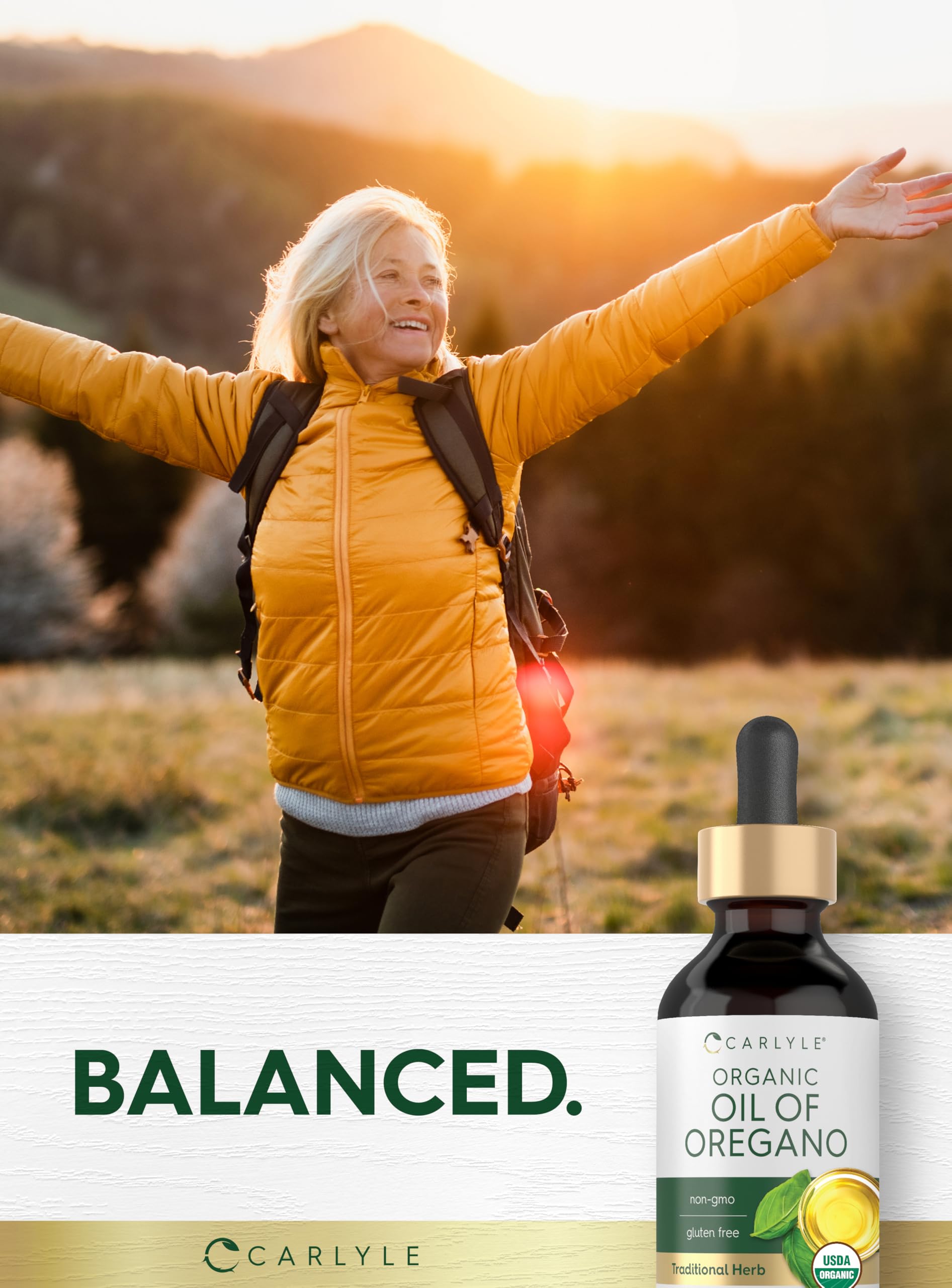 Carlyle Organic Oil of Oregano Liquid Drops | 2 fl oz | Vegan Herbal Supplement | Non-GMO, Gluten Free