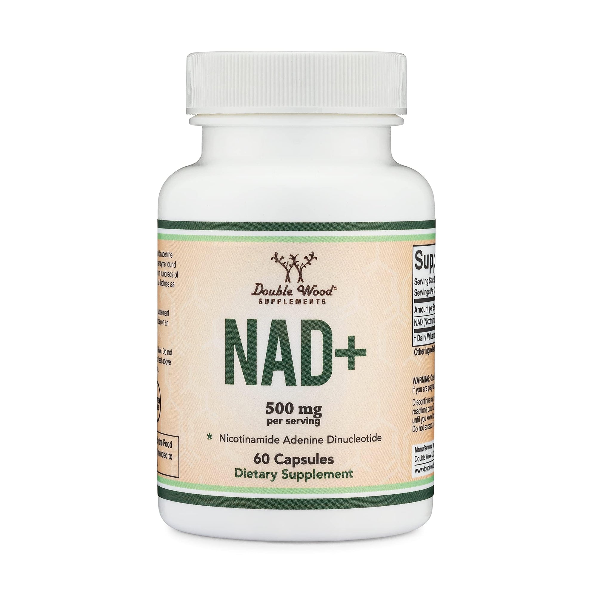 NAD Supplement for Anti Aging and Cell Regeneration (500mg of 95% Pure NAD+ Per Serving, 30 Day Supply) Similar to Nicotinamide Riboside (Third Party Tested, Vegan Safe, Non-GMO) by Double Wood